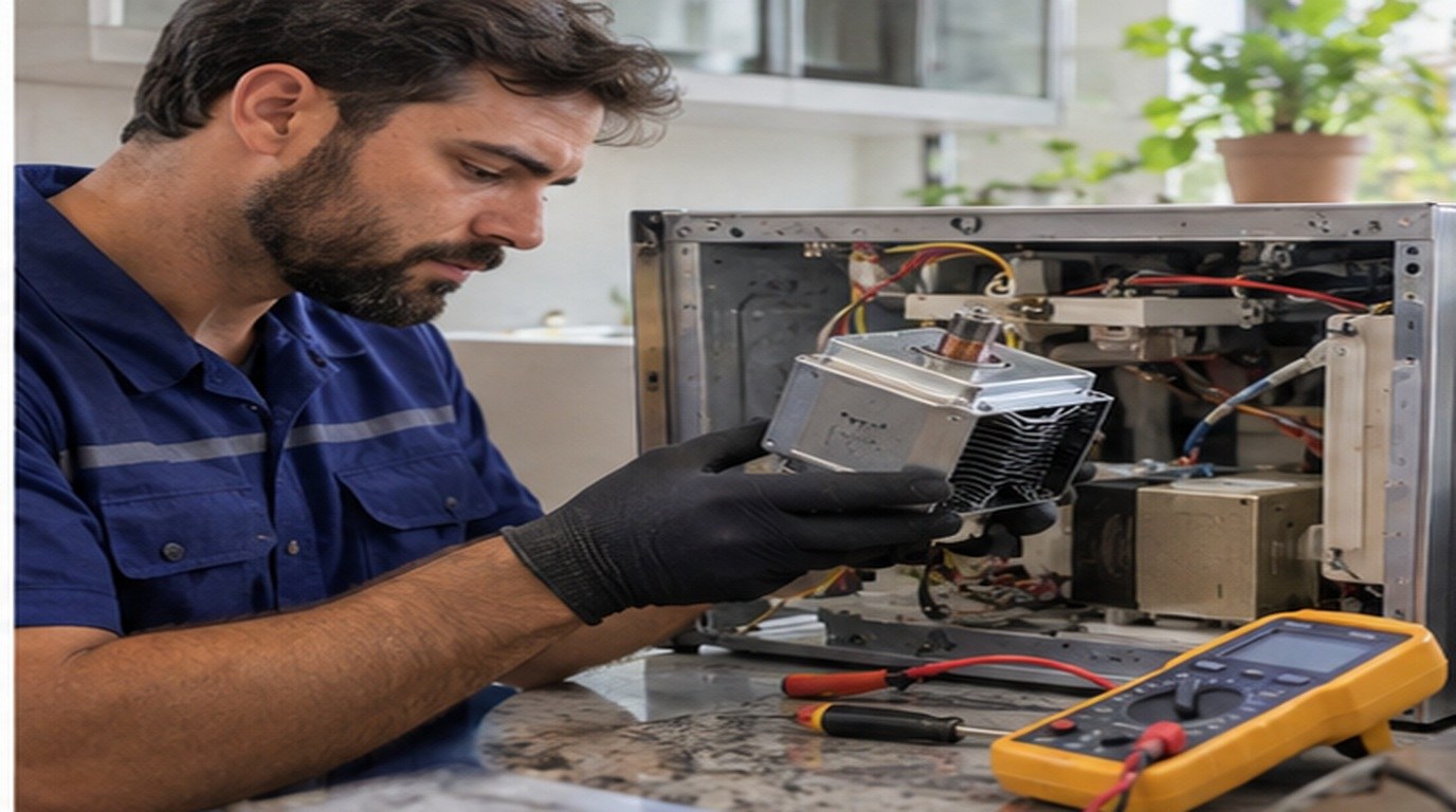 Conserto de micro-ondas em Cotia‑SP: troca do magnetron
